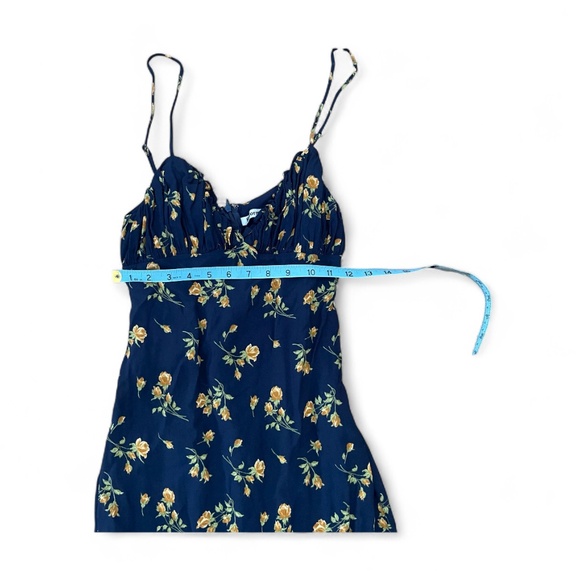 REFORMATION Navy Blue Fawn Floral MIDI Slip Dress Sz 2 EUC - Picture 7 of 9